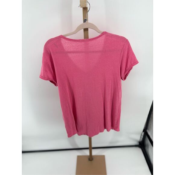 J. McLaughlin Women’s Linen Blend V-neck Short Sleeve T-shirt Size Large - Picture 6 of 10